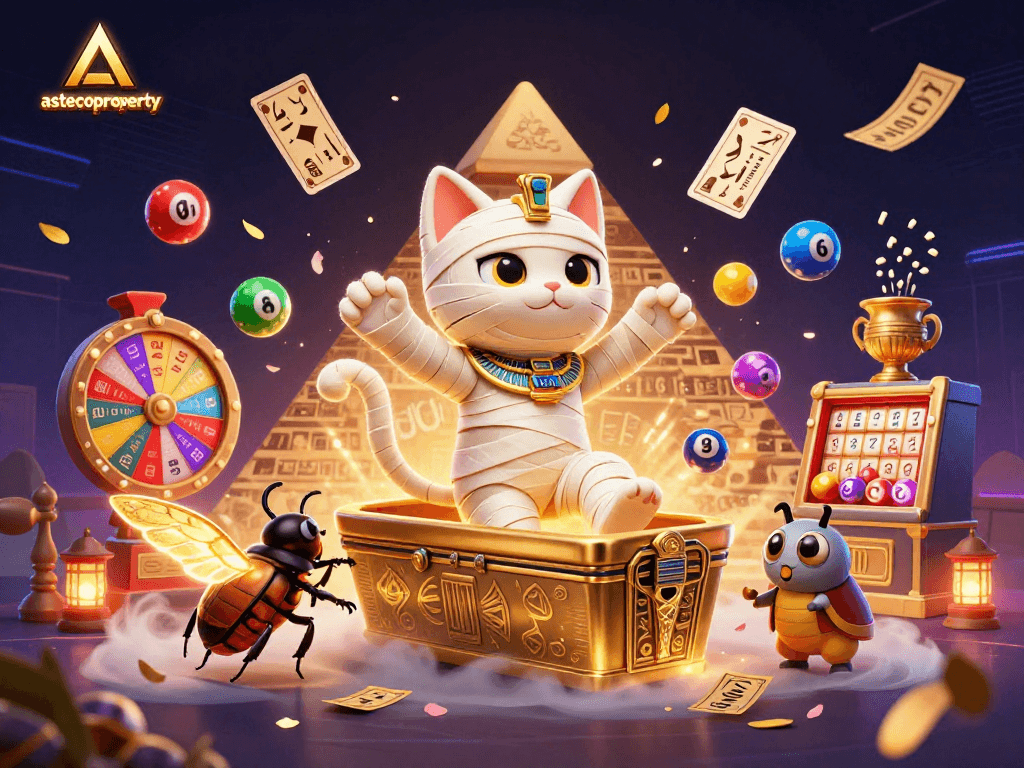 Engage with astecoproperty through a thrilling 3D illustration of casino fun and games.