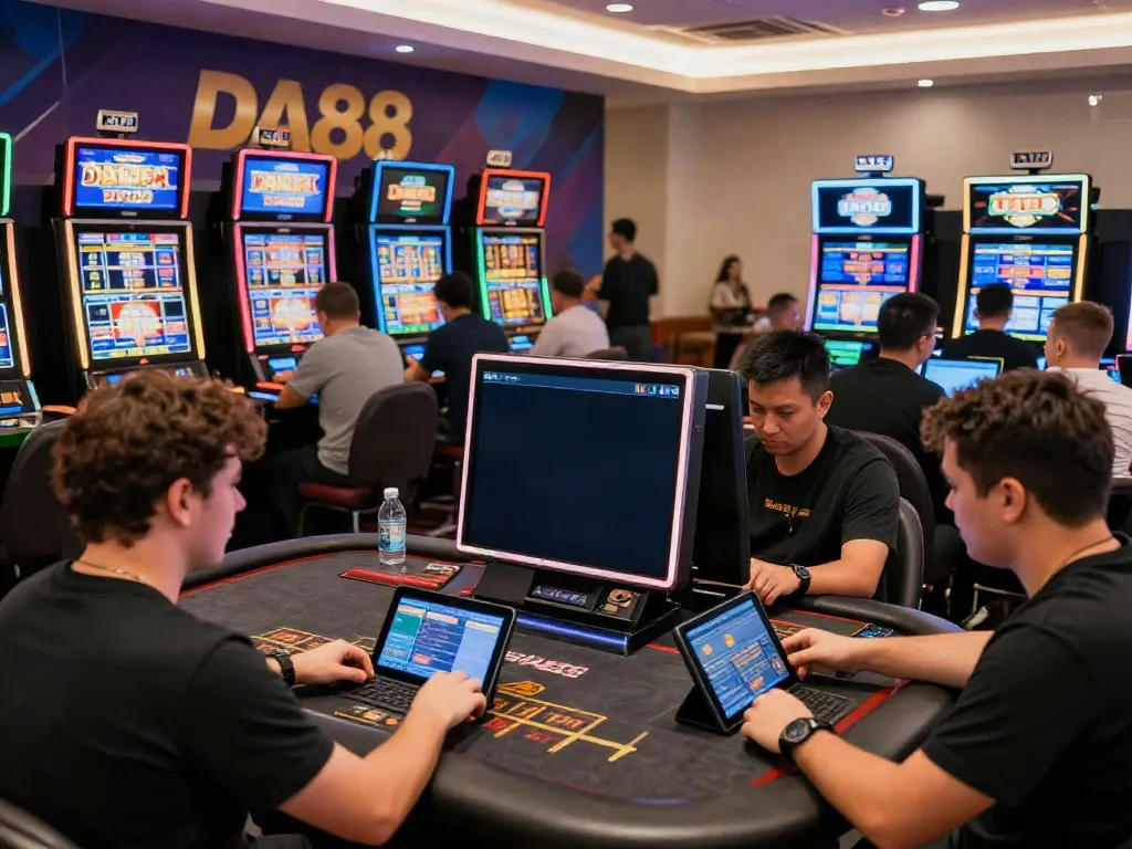 Engaged players enjoying diverse games at DA88 online betting platform.