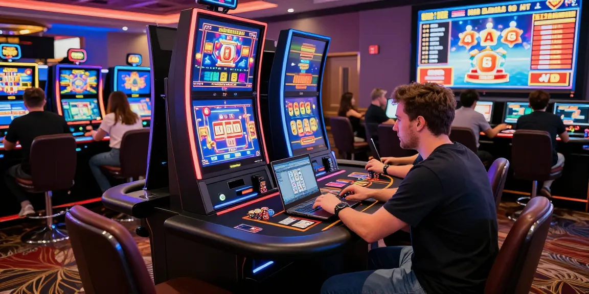Giocatore al tavolo di un casino online non AAMS con illuminazione vibrante.