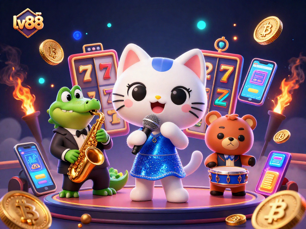Win big at lv 88 with vibrant slot machines and animated casino characters.