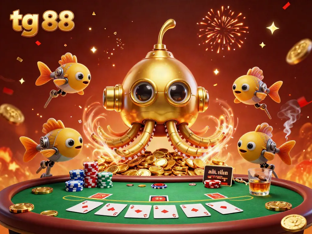 Engage with tg 88 by exploring vibrant poker scenes filled with gold, kraken, and excitement.