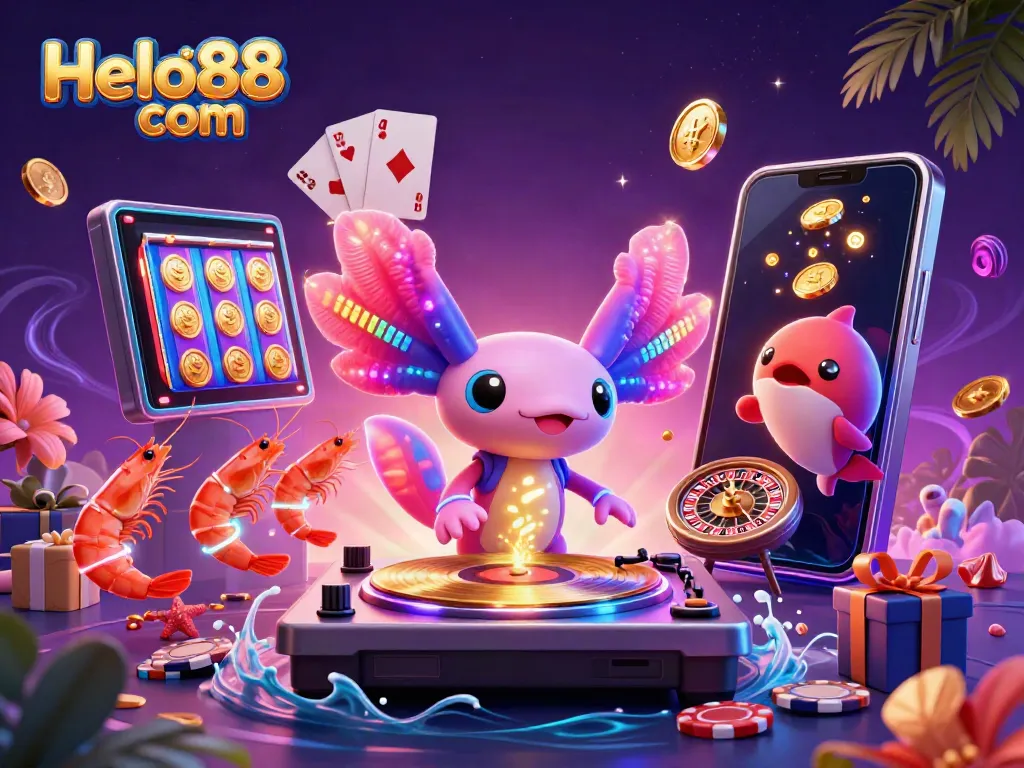 Experience the excitement of Helo88 com with vibrant casino elements and lively characters.