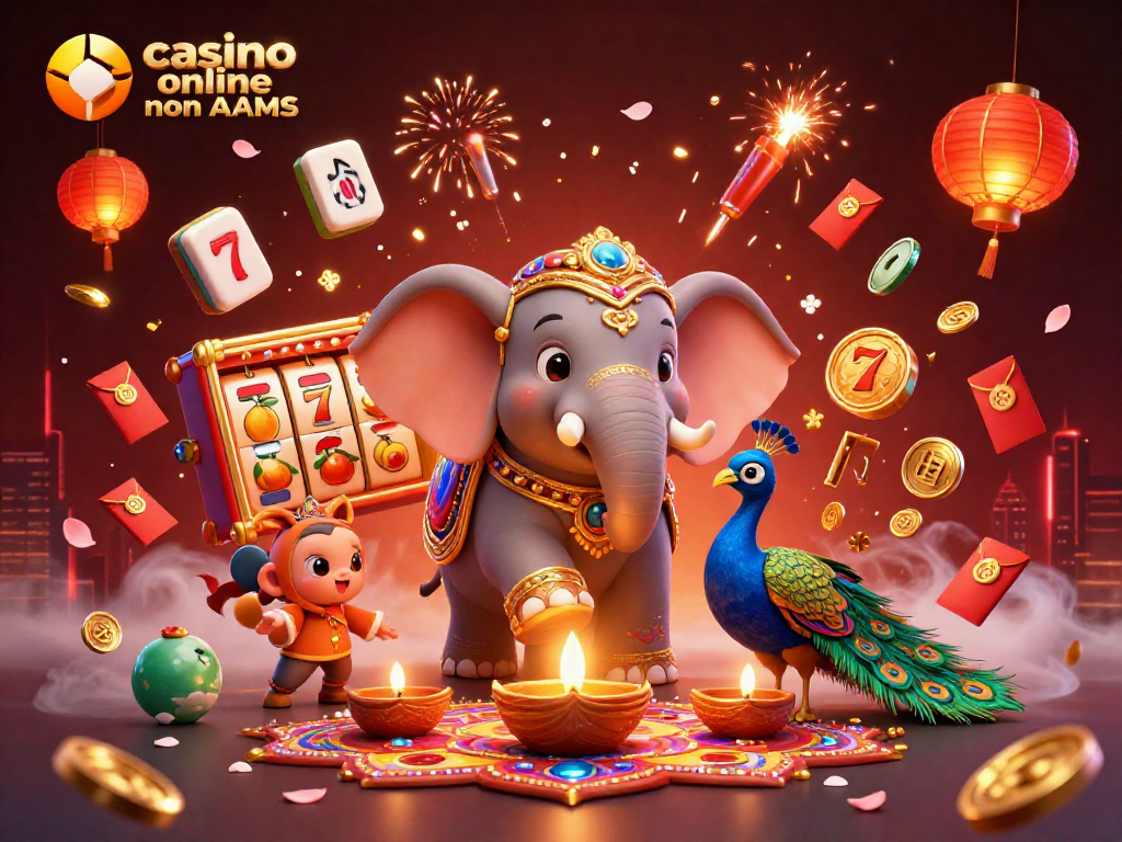 Immergi in un'emozionante esperienza di gioco nel casino online non AAMS con un'atmosfera festosa e ricca di dettagli.
